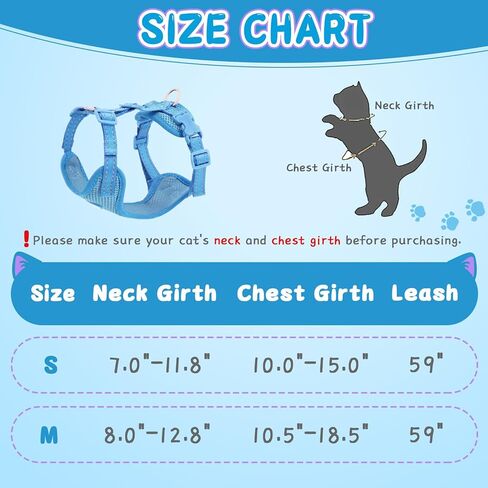 مجموعة حزام ومقود للقطط من Supet للقطط الصغيرة والكبيرة، حزام صدرية للقطط قابل للتعديل مع حافة عاكسة، مقود للقطط العالمية وتسخير للقطط/الجراء للمشي في الهواء الطلق in Kuwait