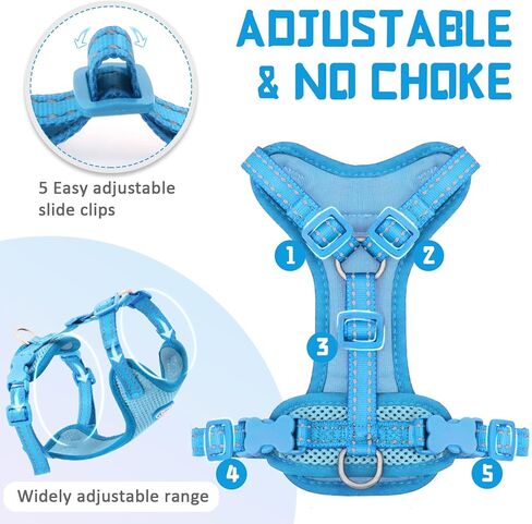 مجموعة حزام ومقود للقطط من Supet للقطط الصغيرة والكبيرة، حزام صدرية للقطط قابل للتعديل مع حافة عاكسة، مقود للقطط العالمية وتسخير للقطط/الجراء للمشي في الهواء الطلق in Kuwait