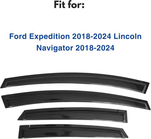 حاجب النافذة متوافق مع Ford Expedition وLincoln Navigator 2018-2024، شريط حماية من المطر، عاكس نافذة جانبي متين للغاية، 2018 2019 2020 2021 2022 2023 2024 in Kuwait
