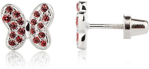 Sterling Silver CZ Butterfly Screw-Back Earrings for Little Girls and Kids in Kuwait