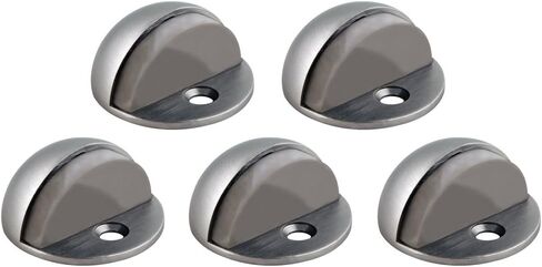 Dome Door Stop Wall Protector with Rubber Stopper, Design House Matte Black Floor Mounted Door Stoppers, 5-Pack, 189134 in Saudi Arabia