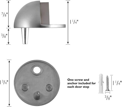 Dome Door Stop Wall Protector with Rubber Stopper, Design House Matte Black Floor Mounted Door Stoppers, 5-Pack, 189134 in Saudi Arabia