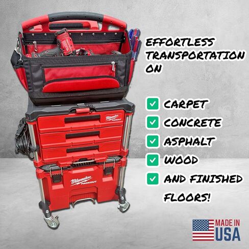 عجلات قفل العجلات متوافقة مع Milwaukee Packout - ملحقات لصندوق أدوات Packout - انقل أدواتك بأناقة in Kuwait