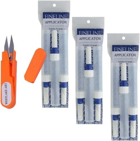 20 Gauge 1.44 Oz, Bundle With Westlake Art Embroidery Scissors - Precision Tip Applicator Bottles For Detailed Art & Craft Projects, Squeezable [Packaging May Vary] Pack Of 3 in Saudi Arabia