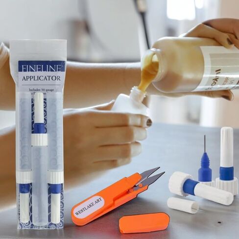 20 Gauge 1.44 Oz, Bundle With Westlake Art Embroidery Scissors - Precision Tip Applicator Bottles For Detailed Art & Craft Projects, Squeezable [Packaging May Vary] Pack Of 3 in Saudi Arabia