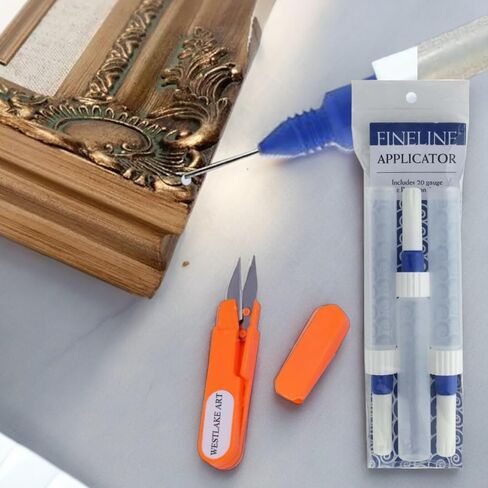 20 Gauge 1.44 Oz, Bundle With Westlake Art Embroidery Scissors - Precision Tip Applicator Bottles For Detailed Art & Craft Projects, Squeezable [Packaging May Vary] Pack Of 3 in Saudi Arabia