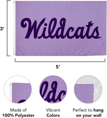 Desert Cactus Kansas State University Flag Wildcats K-State Flag Banners 100% Polyester Indoor Outdoor 3x5 feet Flags (Style B) in Saudi Arabia