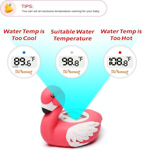 Doli Yearning Upgrade Flamingo Baby Bath Thermometer Toddlers Bath Temperature Thermometer Safety Floating Toy Bathtub Thermometer ℃/℉ in Saudi Arabia