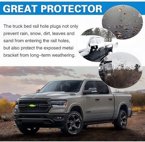 أغطية جيوب رام 1500، غطاء جيب عمود السكك الحديدية الخلفي للشاحنة متوافق مع دودج رام 2019 2020 2021 (مجموعة من 2) in Kuwait