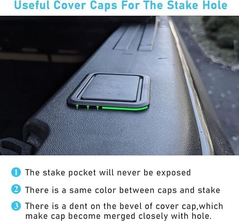 أغطية جيوب رام 1500، غطاء جيب عمود السكك الحديدية الخلفي للشاحنة متوافق مع دودج رام 2019 2020 2021 (مجموعة من 2) in Kuwait