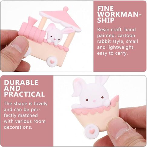 3pcs Rabbit Cake Topper Bunny Train Decorations Miniature Rabbit Figurines Resin Train Figurines Spring for Easter Home Garden Decoration Christmas Birthday Gift in Saudi Arabia