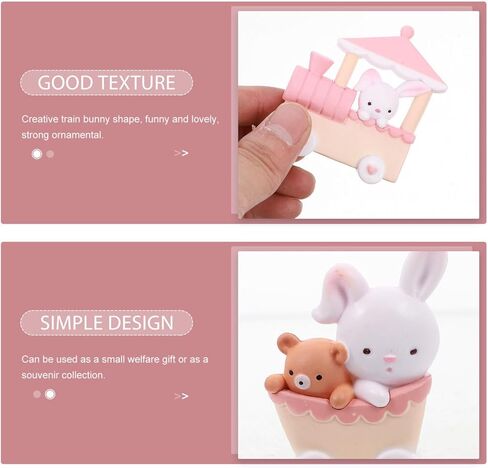 3pcs Rabbit Cake Topper Bunny Train Decorations Miniature Rabbit Figurines Resin Train Figurines Spring for Easter Home Garden Decoration Christmas Birthday Gift in Saudi Arabia