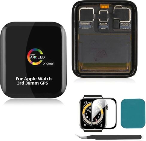 لساعة Apple Watch Series 3 GPS 38mm الجيل الثالث LCD استبدال شاشة العرض، لإصلاح مجموعة محول الأرقام LCD من السلسلة 3 Iwatch LCD، مع واقي شاشة (GPS 38mm) in Saudi Arabia