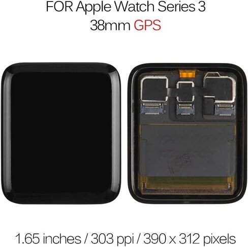 لساعة Apple Watch Series 3 GPS 38mm الجيل الثالث LCD استبدال شاشة العرض، لإصلاح مجموعة محول الأرقام LCD من السلسلة 3 Iwatch LCD، مع واقي شاشة (GPS 38mm) in Saudi Arabia