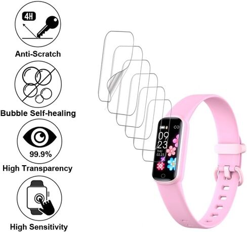 Soft Screen Protector Compatible with DIGEEHOT 0.96 inches Y99PRO fitness tracker watch, TPU, 6-pack, Full coverage, Bubble Self-healing in Saudi Arabia