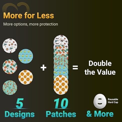 رقع لاصقة Dexcom G7 (عبوة من 10 قطع) - مقاومة للصدمات مع غطاء صلب، مقاومة للماء، قابلة للتنفس، لاصق طبي، حماية CGM لمدة 10 أيام (الصيف) in Saudi Arabia