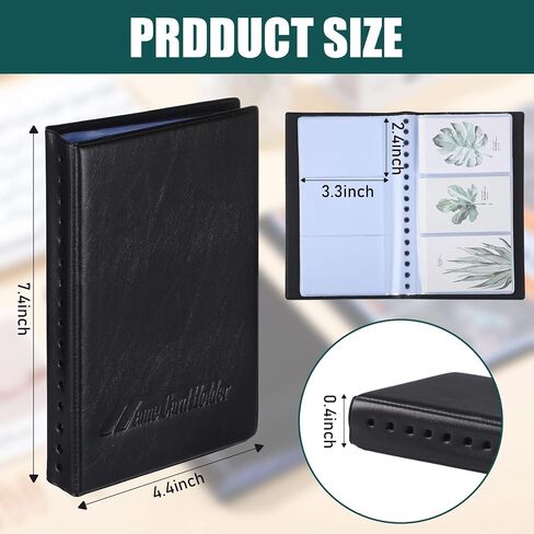 6 Pcs Leather Business Card Book Holder Organizer Sleeve Storage Business Card Holder Organizer 300 Cards Portable Credit Card Organizer Business Card Binder for Men Women Office in Kuwait