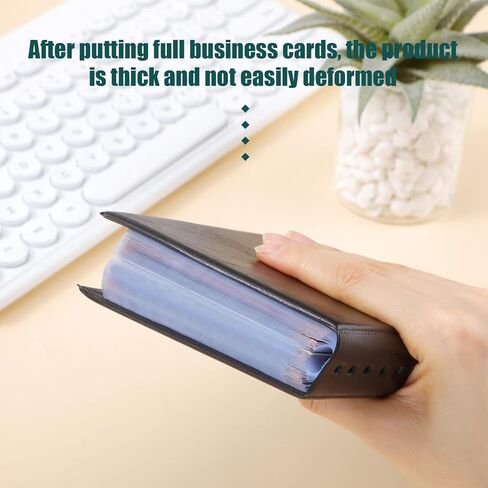 6 Pcs Leather Business Card Book Holder Organizer Sleeve Storage Business Card Holder Organizer 300 Cards Portable Credit Card Organizer Business Card Binder for Men Women Office in Saudi Arabia