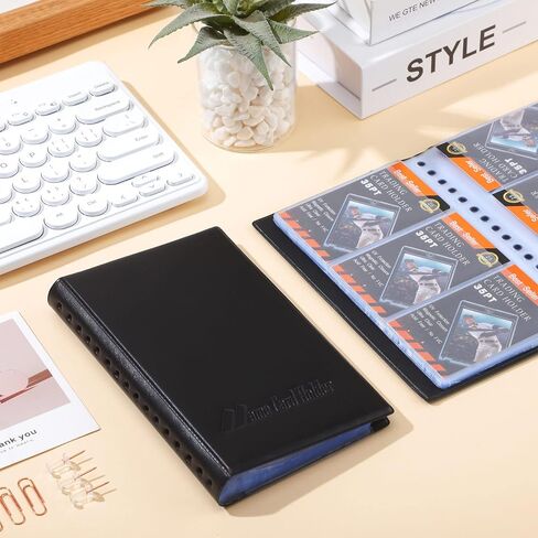 6 Pcs Leather Business Card Book Holder Organizer Sleeve Storage Business Card Holder Organizer 300 Cards Portable Credit Card Organizer Business Card Binder for Men Women Office in Kuwait