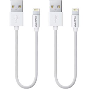Avantree [Apple MFi Certified 2 Pack iPhone Cable Short، Apple Lightning Cable 1ft for iPhone X، 8، 7، 6s، 6، 6 Plus، 5 iPod iPad، كابل شحن ومزامنة بيانات عالي السرعة - أبيض in Kuwait