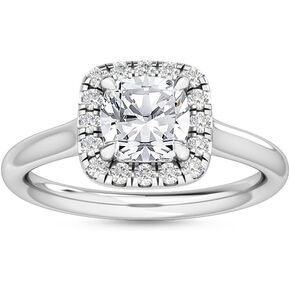 1-5 Carat (ctw) White Gold Pear Cut LAB GROWN Diamond Halo Engagement Ring [ Color E-F, Clarity VS2-SI1 ]