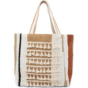 Roolee Culebra Woven Tote, Handbag for Women, Handmade Travel and Beach Bags
