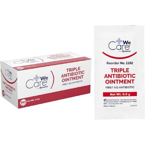 Dynarex Triple Antibiotic Ointment, Used for Minor Wounds such as Cuts, Scrapes and Burns, Single-Use First Aid Ointment 0.9g Foil Packets, 1 Box of 144 Triple Antibiotic Packets
