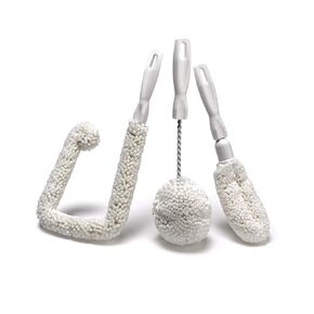Glassware Cleaning Brush Kit, Sommeliers Washing Kit, Non-Scratch Cleaning Brush for Wineglass, Bottle, Wine Decanter, Dish, Glass Cleaner Brush for Bar & Restaurants by FryOilSaver Co. (Pack of 3)