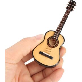 Wooden Guitar Model,Mini Musical Instrument Miniature Dollhouse Model Home Decoration Mini Musical Ornaments Craft Home Decor