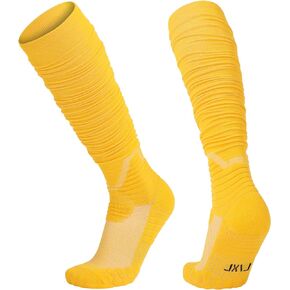Scrunch Football Socks for Men & Women Extra Long Padded Athletic Socks Knee High Stocking Soccer Baseball Socks