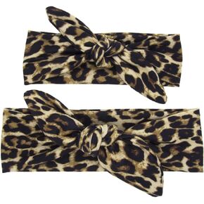 Mom and Baby Headbands Leopard Headwraps Infants Hair Bands(F13)