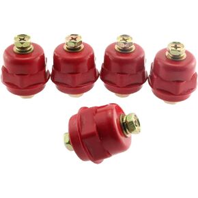 Busbar Insulator 5PCS Red Resin SM-25 M6 Polyester Standoff Insulators with Screw