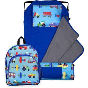 حقيبة ظهر للأطفال من وايلدكين مقاس 12 بوصة مع حصيرة قيلولة حديثة (القطارات والطائرات والشاحنات) in Kuwait
