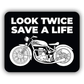 Look Twice Save a Life Motorcycle Vinyl Sticker Bumper Art Decal