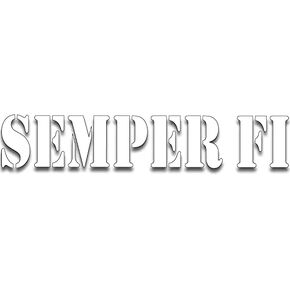 White Vinyl Semper FI Lettering Sticker (Window Decal us Marine Corps for car Truck or Laptop (2 x 8 inch) USMC Licensed