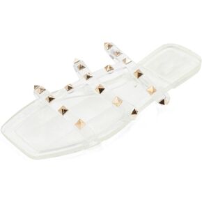 LAVRA Women’s Studded Sandals Bow T-Strap PVC Flip Flop Jelly Shoes