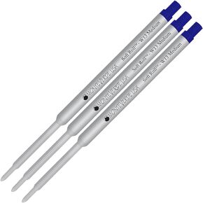 Lanier Combo Pack - 3 Pack - Monteverde® Soft Roll™ Ballpoint W13 Paste Ink Refill Compatible with Most Waterman® Style Ballpoint Pens - Blue (Medium Tip 0.7mm)