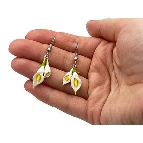 White calla lily earrings romantic flower jewelry