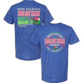 Ross Chastain #1 NASCAR 2024 Gas It & Smash It Trackhouse Royal Blue Shirt