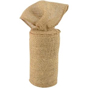Beige Jute Burlap Fabric Ribbon - 6" x 10 Yards, Loose Weave Burlap, Rustic Wedding Embellishments, 4th of July, Christmas Tree Ribbon, Table Runner, Wrap, Wreath, Garland, Swag, Memorial Day