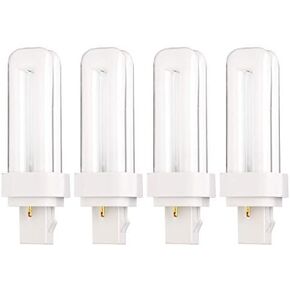 (4 Pack) 13 Watt Double Tube – 2 Pin (GX23-2) Base - 4100K CFL-Plug-in Replacement for Sylvania 21120/20708 - CF13DD/841/ECO - GE 97589 - F13DBX23/841/ECO - Philips 383133 PL-C13W/41/USA/ALTO.