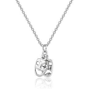 Gzrlyf Tragedy and Comedy Mask Necklace with Card Theatre Nerd Gifts Drama Mask Necklace Theatre Lover Gifts for Student Teacher