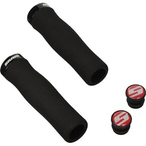 SRAM Locking Foam Contour Grips Black with Single Black Clamp and End Plugs