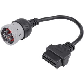 Diagnostic Cable 6 Pin and OBD2 OBDII Female 16 Pin Adapter for Automotive Car Truck Diagnostic Tool Obd2 Extension 26 Awg 6 Pin to 16 Pin OBD2 Truck Diagnostic Scanner Cable Adapter