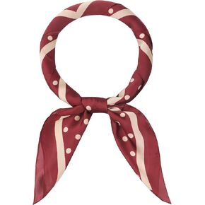 Women Polka Dots 35" Large Scarf, Vintage Satin Silk Like Square Neckerchief Head Wrap Bandanas Neck Scarves