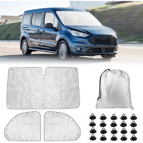 مجموعة ظلال الشمس للزجاج الأمامي متوافقة مع 2012-2021 Transit Connect، مظلة جانبية معزولة للمقعد الأمامي لجميع المواسم، عاكس للأشعة فوق البنفسجية لحماية الخصوصية in Kuwait