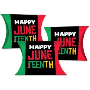 Big Dot of Happiness Happy Juneteenth - Favor Gift Boxes - Freedom Day Party Petite Pillow Boxes - Set of 20