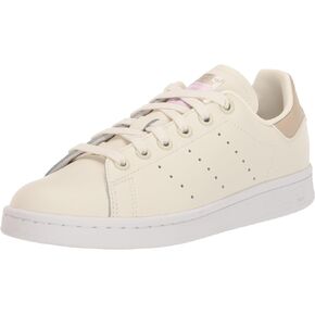 adidas Women's Stan Smith Sneaker, Off White/Wonder Beige/Silver Metallic, 8