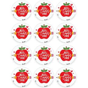 SICOHOME 36PCS Teacher Appreciation Label Stickers 1.5" Thank You Teacher Tag Sticker Teacher Appreciation Gift Tags Labels Stickers for Wrap Box Decorations Card Envelope Seals Party Favors Supplies