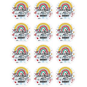 SICOHOME 36PCS Teacher Appreciation Label Stickers 1.5" Thank You Teacher Tag Sticker Teacher Appreciation Gift Tags Labels Stickers for Wrap Box Decorations Card Envelope Seals Party Favors Supplies